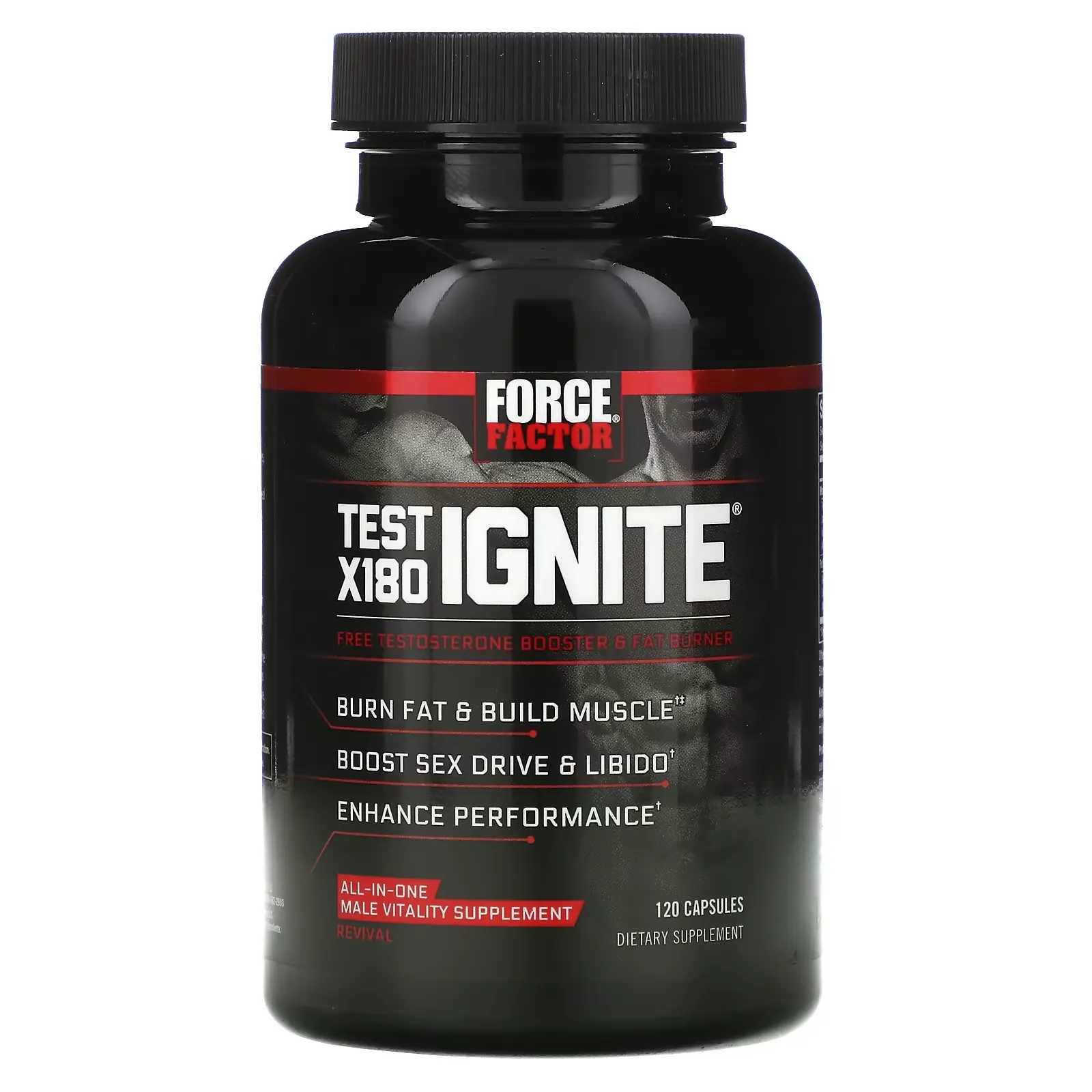 Test X180 Ignite, Free Testosterone Booster & Fat Burner, 120 Capsules