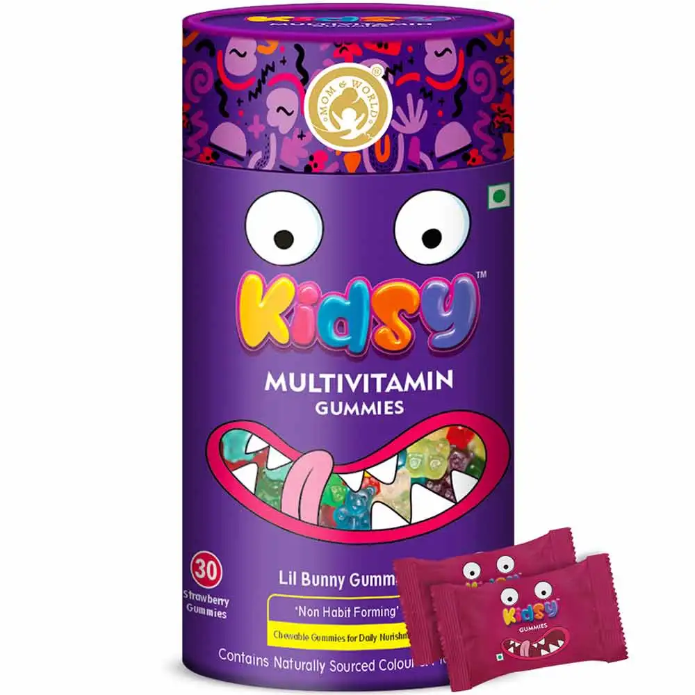 Mom & World Kidsy Multivitamin,  30 gummies  Strawberry