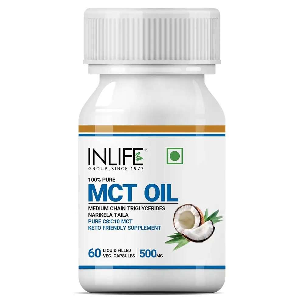 INLIFE 100% Pure MCT Oil,  60 capsules  Unflavoured