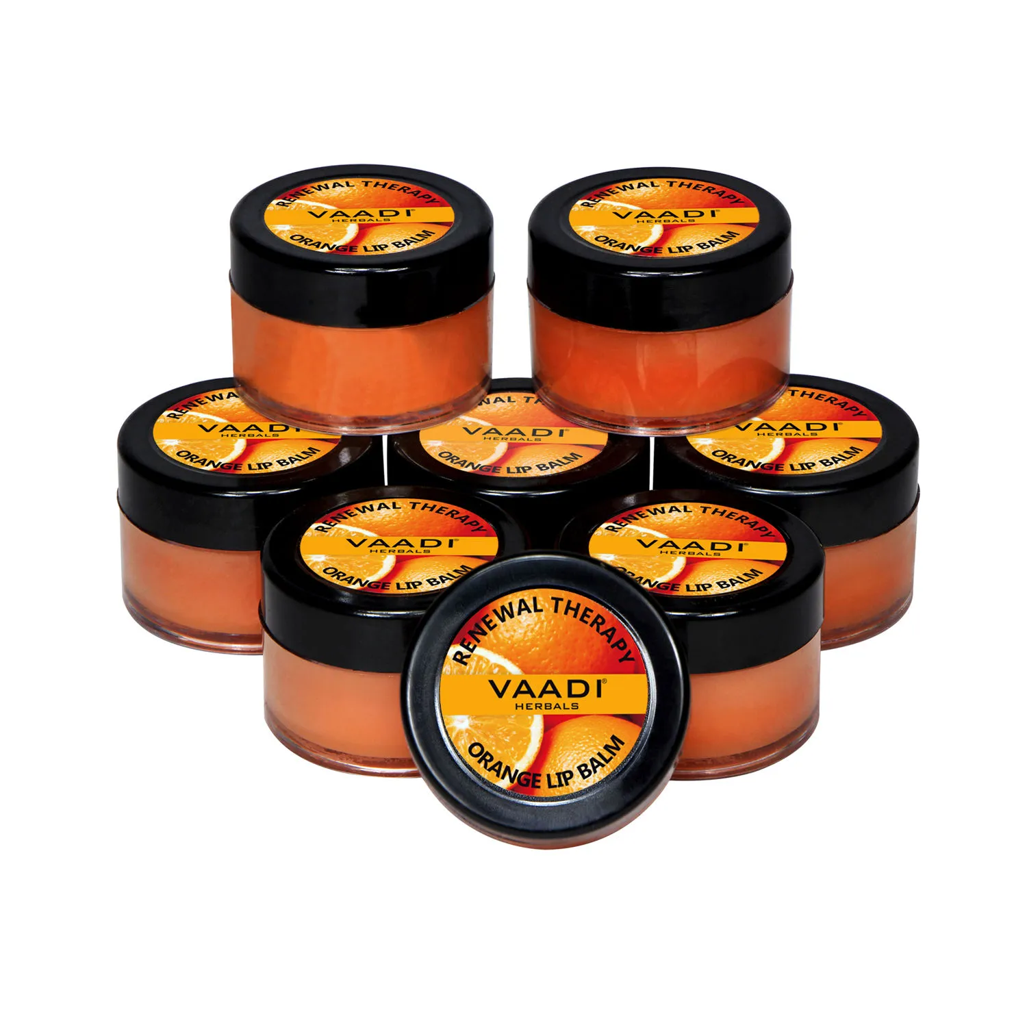 Vaadi Herbals Super Value Pack Of 8 Lip Balm - Orange & Shea Butter