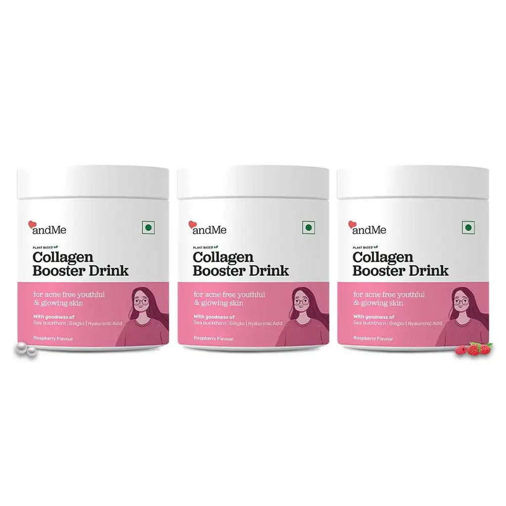 andMe Collagen Booster Drink,  250 g  Raspberry (Pack of 3)