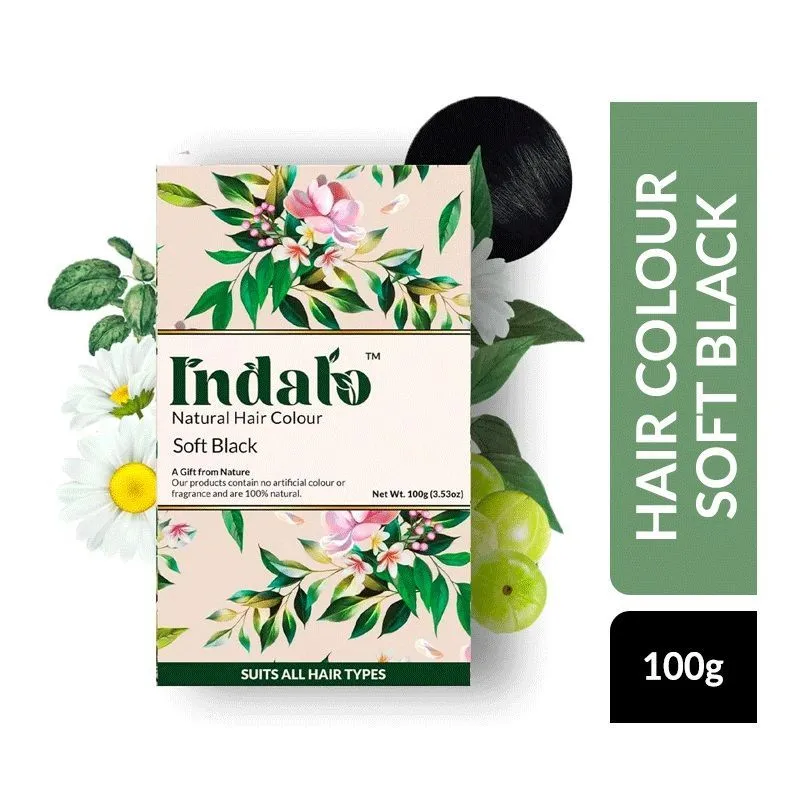 Indalo Natural Baheda And Brahmi Hair Colour - Soft Black