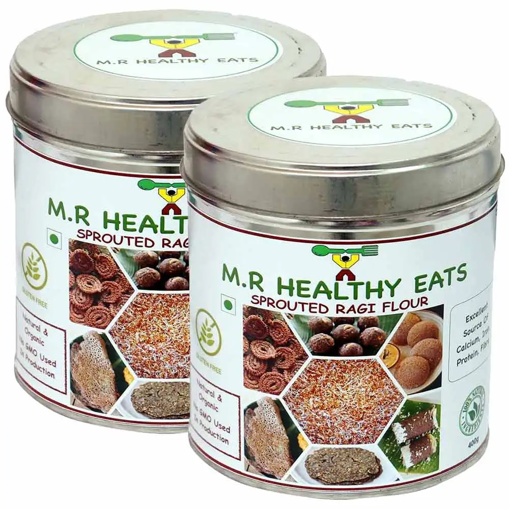 M.R Healthy Eats Sprouted Ragi Flour,  Natural Pack of 2  400 g