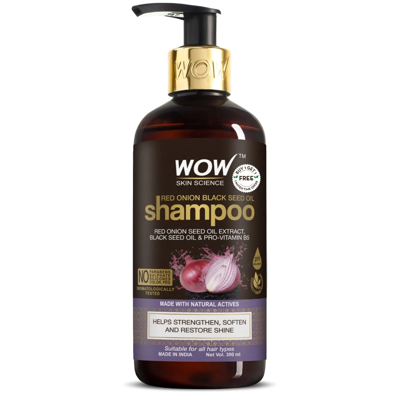 WOW Skin Science B1G1 Red Onion Black Seed Oil Shampoo