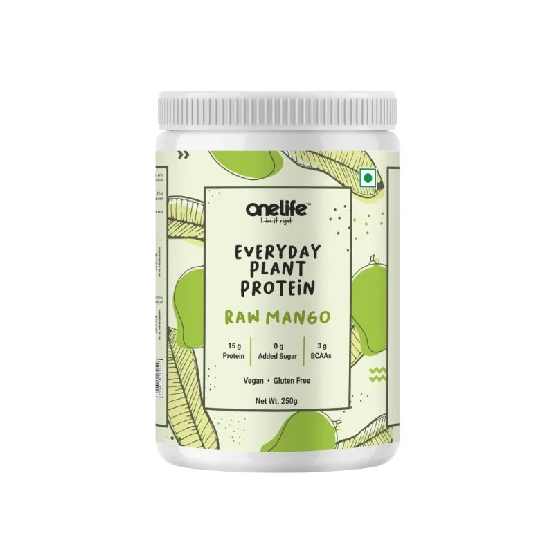 OneLife Everyday Plant Protein For Lean Muscle Building & Muscle Recovery - Raw Mango Flavor