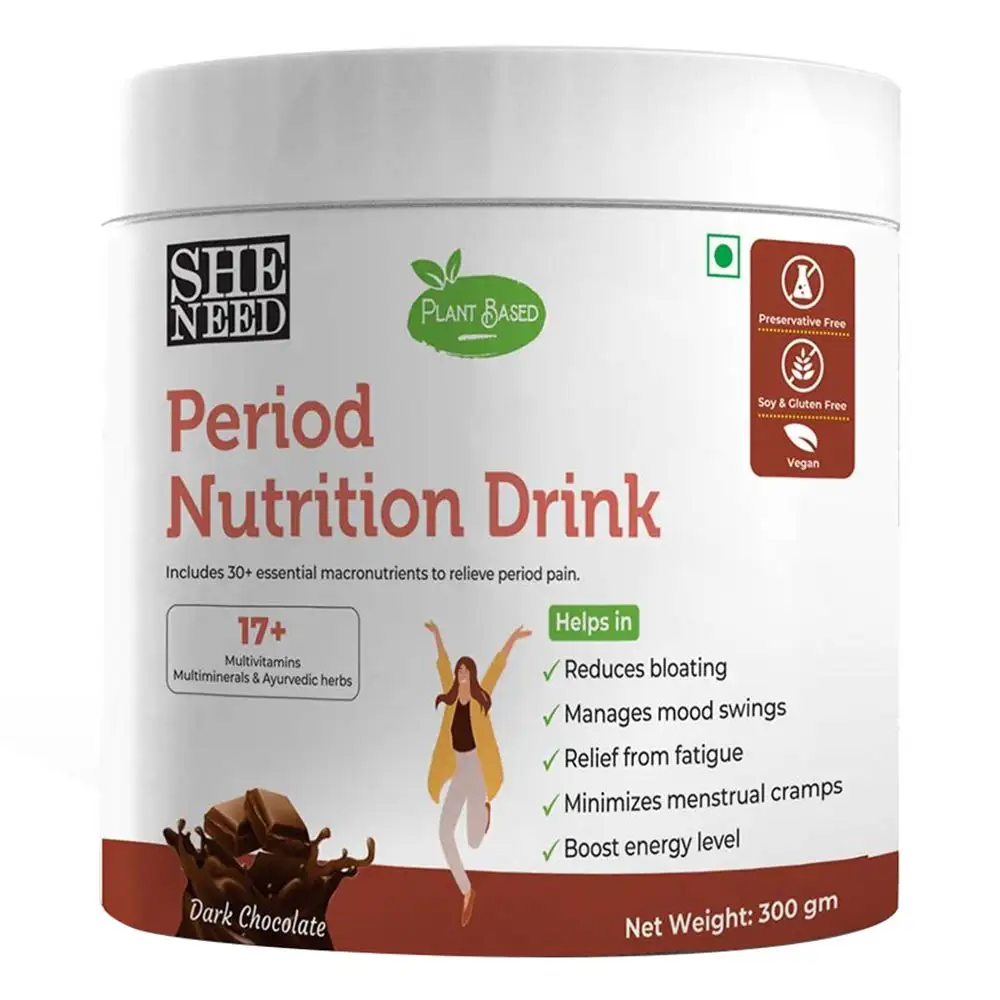 SheNeed Plant Based Period Nutrition Drink,  Dark Chocolate  300 g