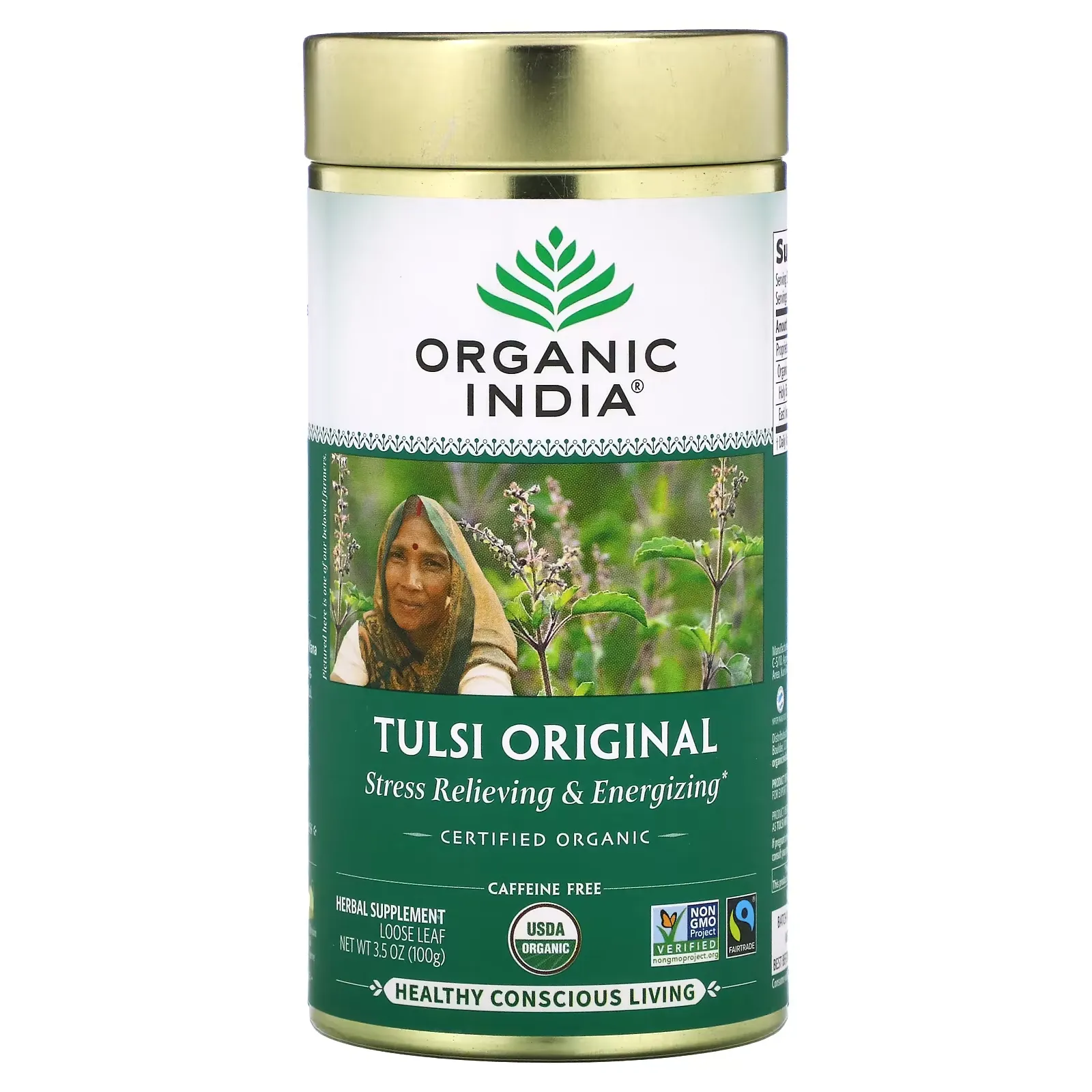 Tulsi Loose Leaf Tea, Original, Caffeine Free, 3.5 oz (100 g)