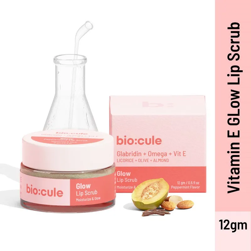 Biocule Vitamin E Glow Lip Scrub Balm For Bright & Glowing Lips With Peppermint