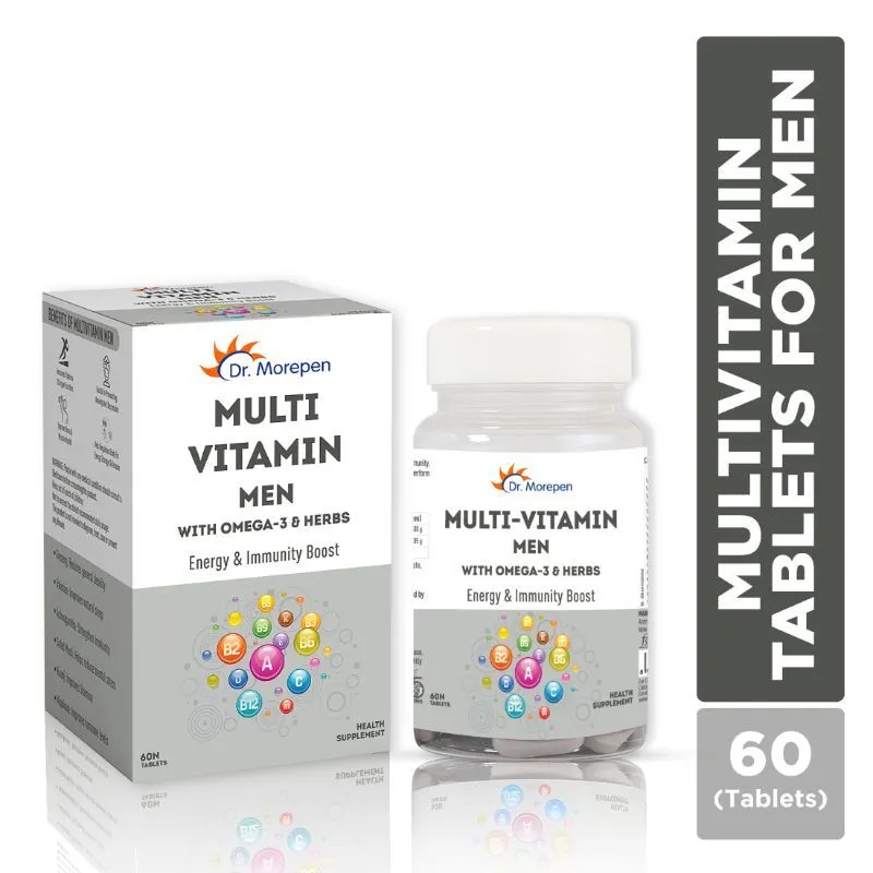 Dr. Morepen Multivitamins For Men With Omega 3 & Herbs, Energy & Immunity Booster Supplement