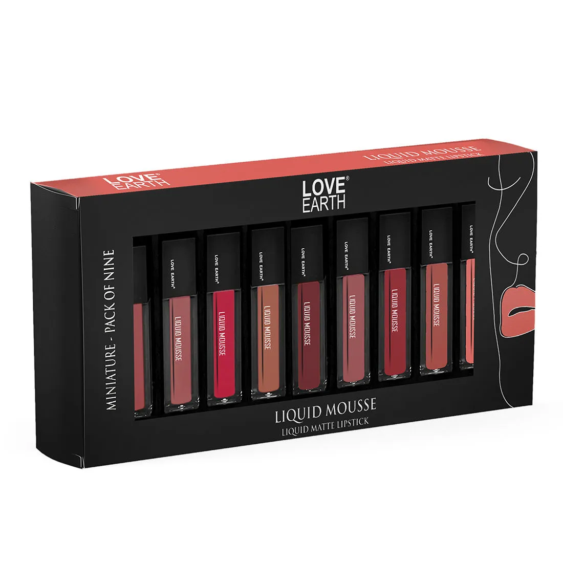 Love Earth Liquid Mousse Miniature Liquid Matte Lipstick - Pack of 9