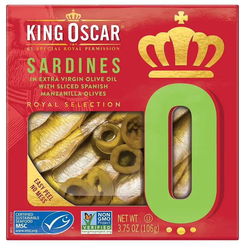 Sardines In Extra Virgin Olive Oil With Sliced Spanish Manzanilla Olives, 3.75 oz (106 g)