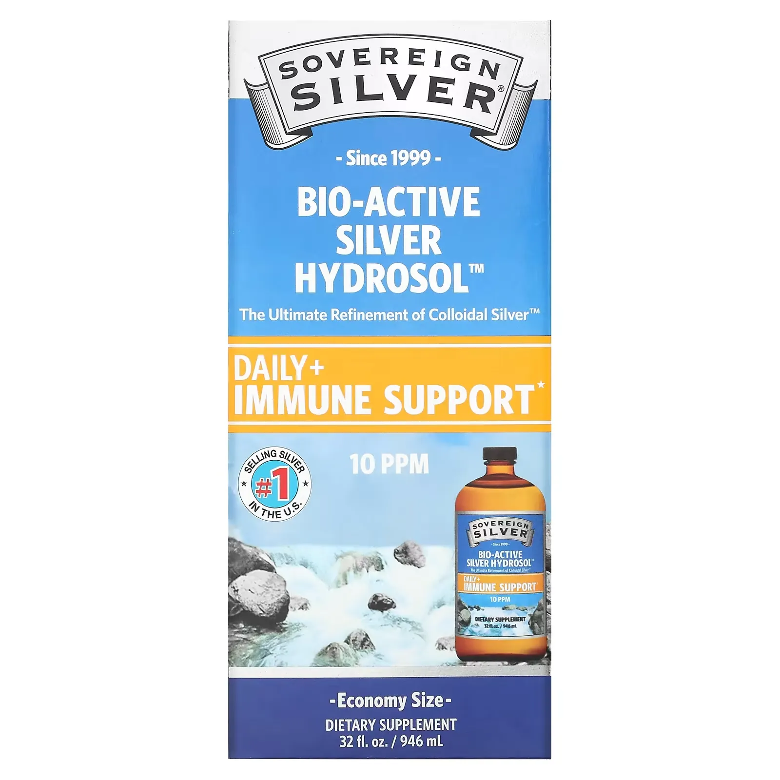 Bio-Active Silver Hydrosol, 10 ppm, 32 fl oz (946 ml)