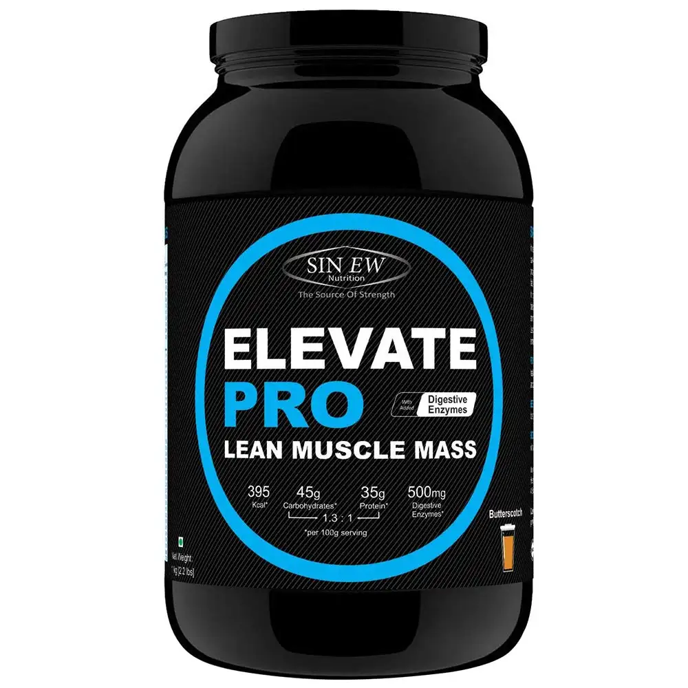 Sinew Nutrition Elevate Pro Lean Muscle Mass with Digestive Enzymes,  2.2 lb  Butterscotch