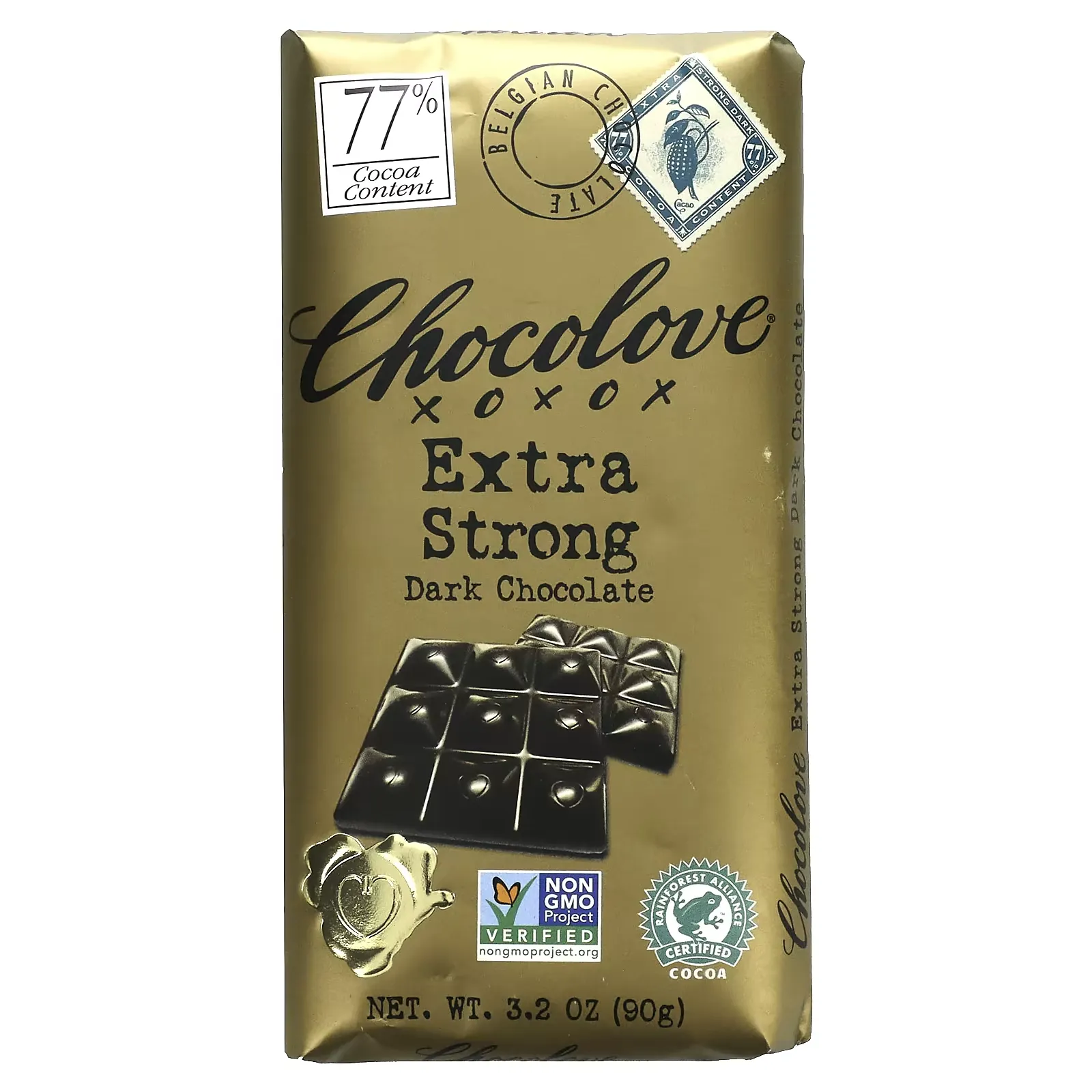 Extra Strong Dark Chocolate, 77% Cocoa, 3.2 oz (90 g)