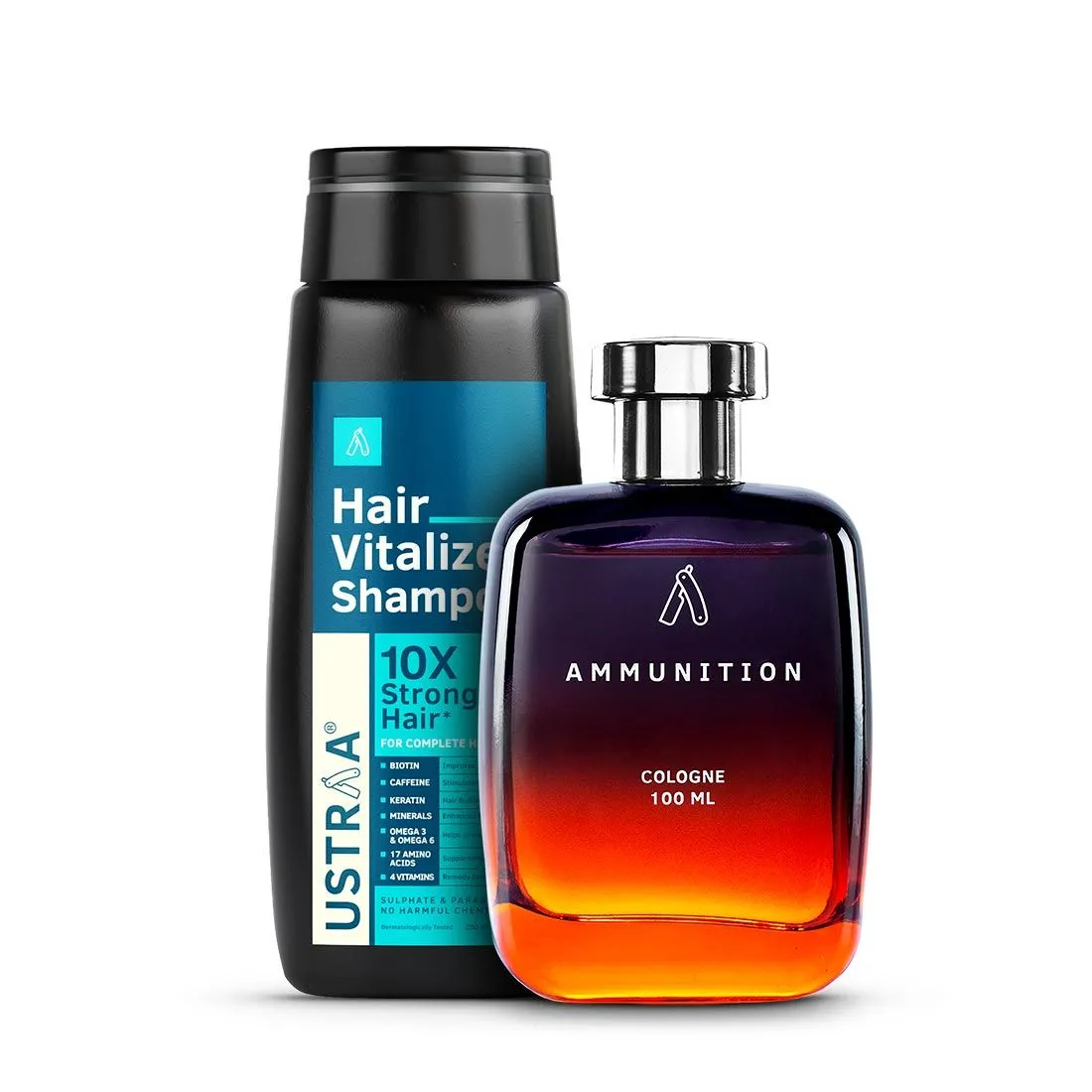 Ustraa Hair Vitalizer Shampoo & Ammunition Cologne Combo