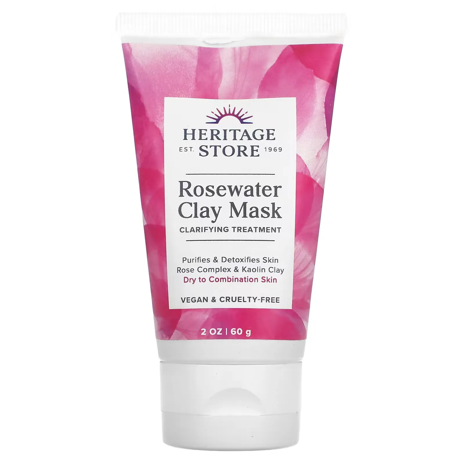 Rosewater Clay Mask, Dry To Combination Skin, 2 oz (60 g)