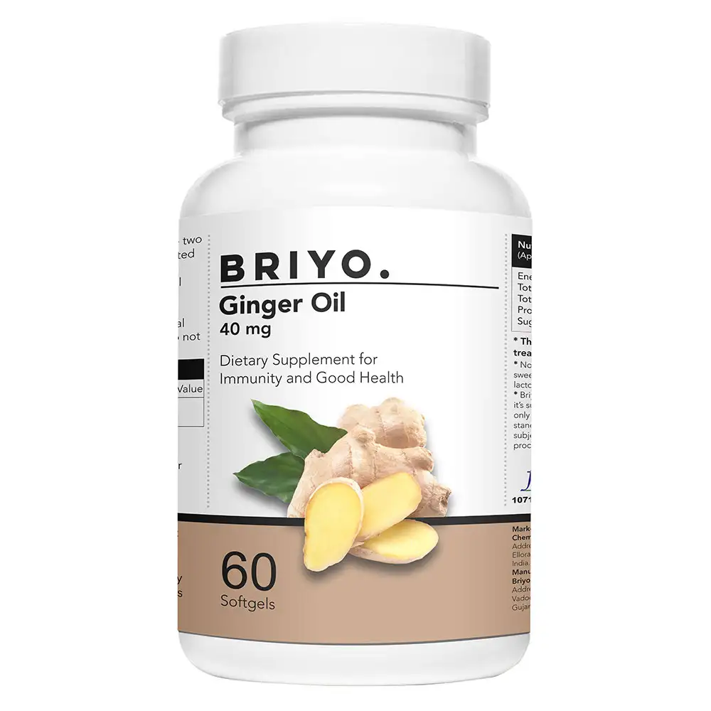 Briyo Ginger Oil 40mg,  60 softgels