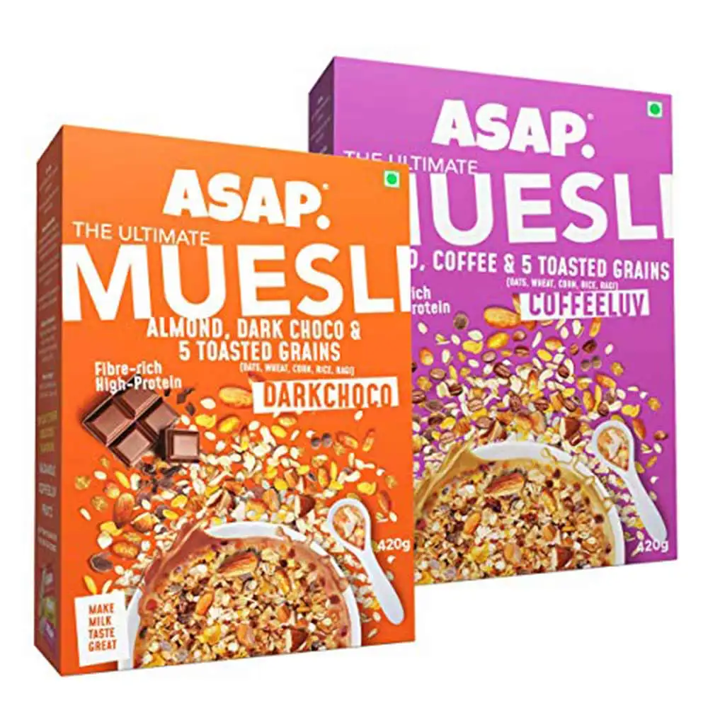 ASAP Ultimate Breakfast Multigrain Muesli,  2 Piece(s)/Pack  DARK CHOCO + COFFEELUV