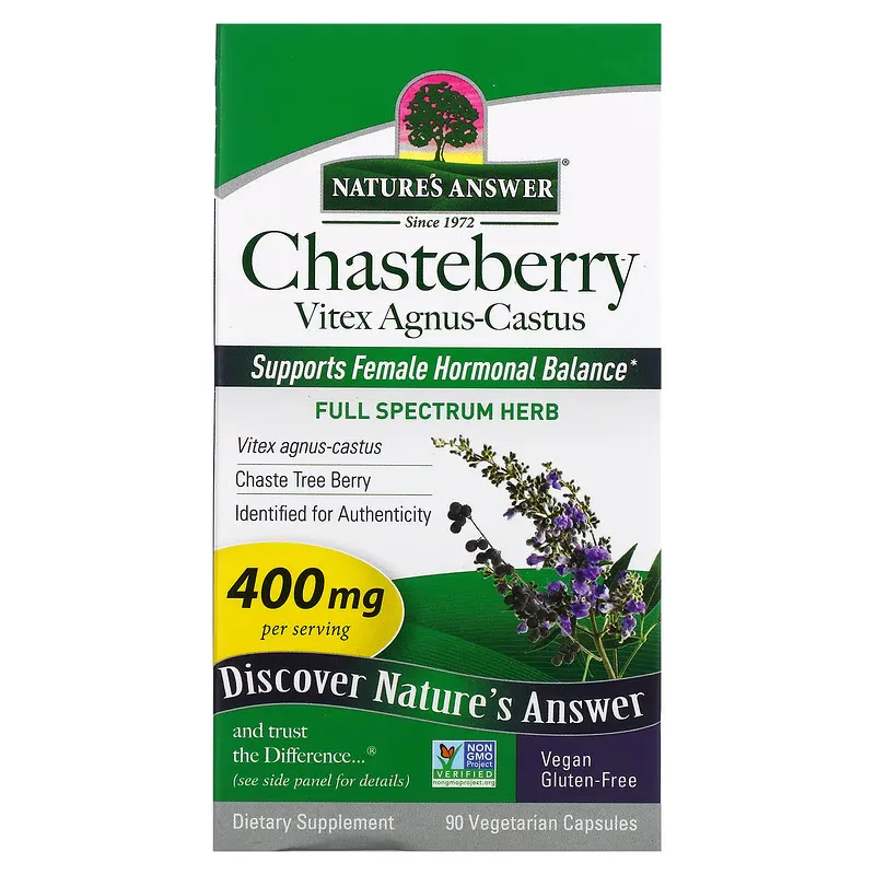 Chasteberry, Vitex Agnus-Castus, 400 mg, 90 Vegetarian Capsules