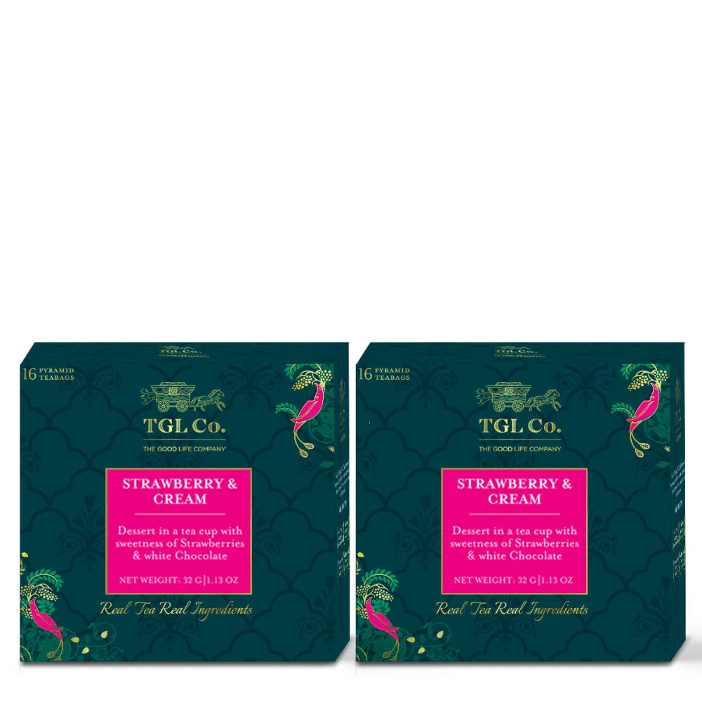 TGL Co. Strawberries & Cream Black Tea Bags - Pack Of 2