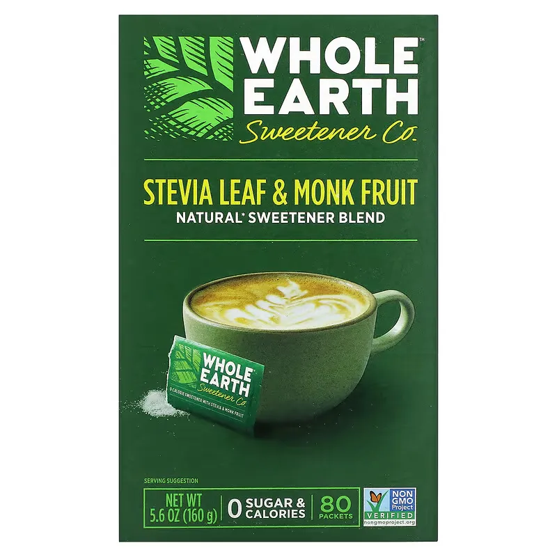 Stevia Leaf & Monk Fruit, 80 Packets, 5.6 oz (160 g)