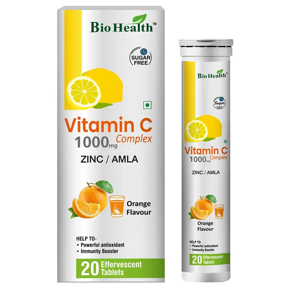 Bio Health Vitamin C+Zinc+Amla,  20 tablet(s)  Orange