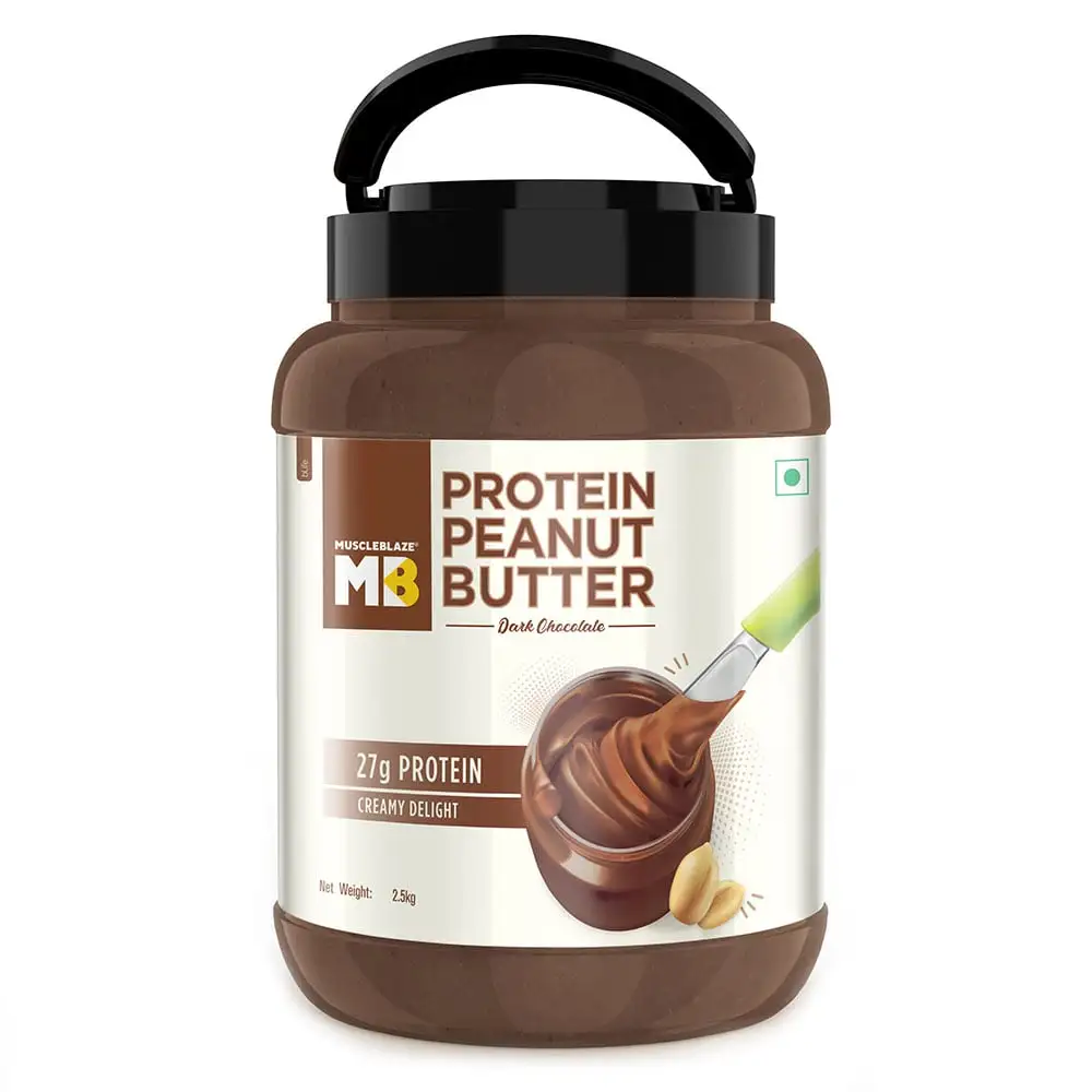 MuscleBlaze High Protein Peanut Butter,  2.5 kg  Dark Chocolate Creamy