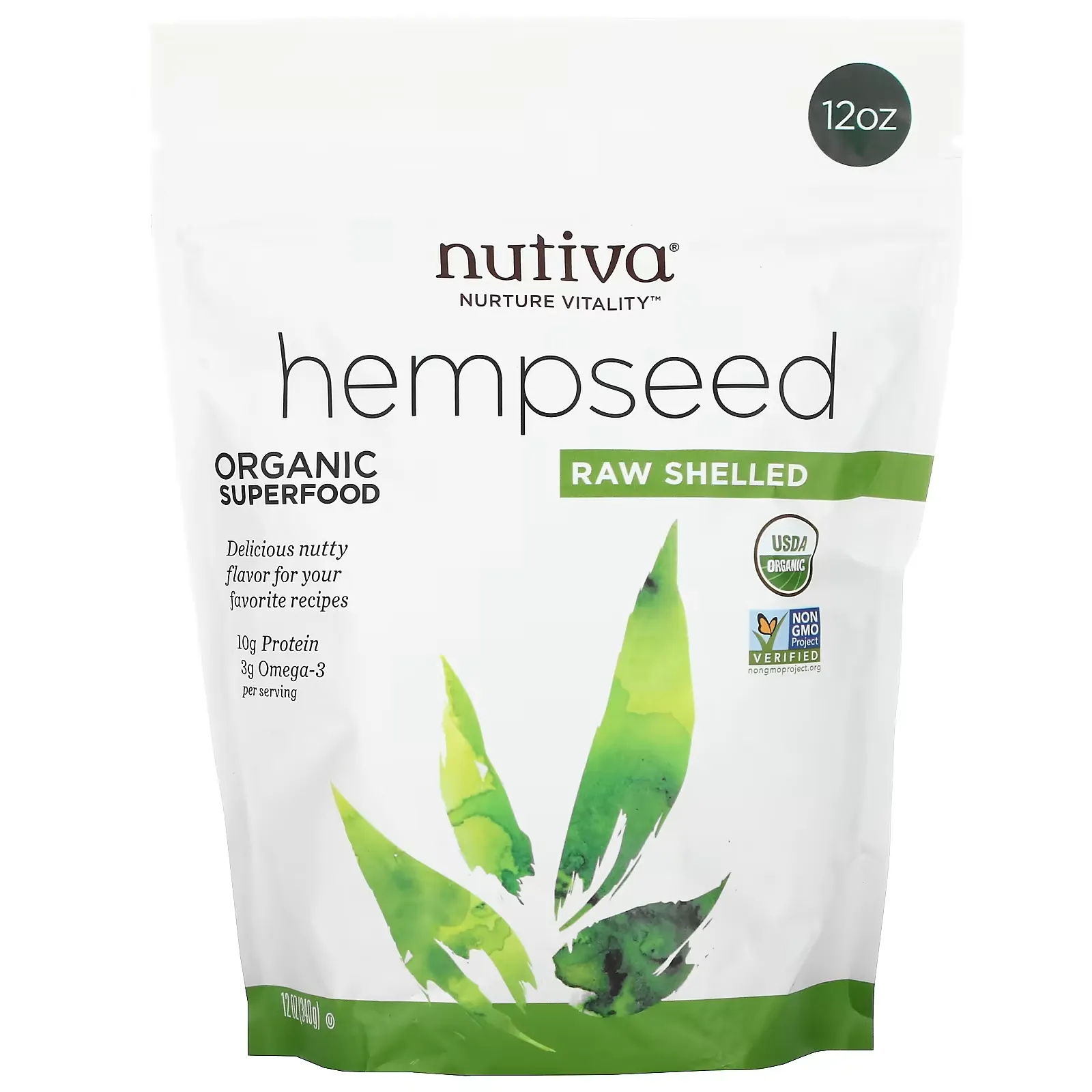 Organic Superfood, Raw Shelled Hempseed, 12 oz (340 g)