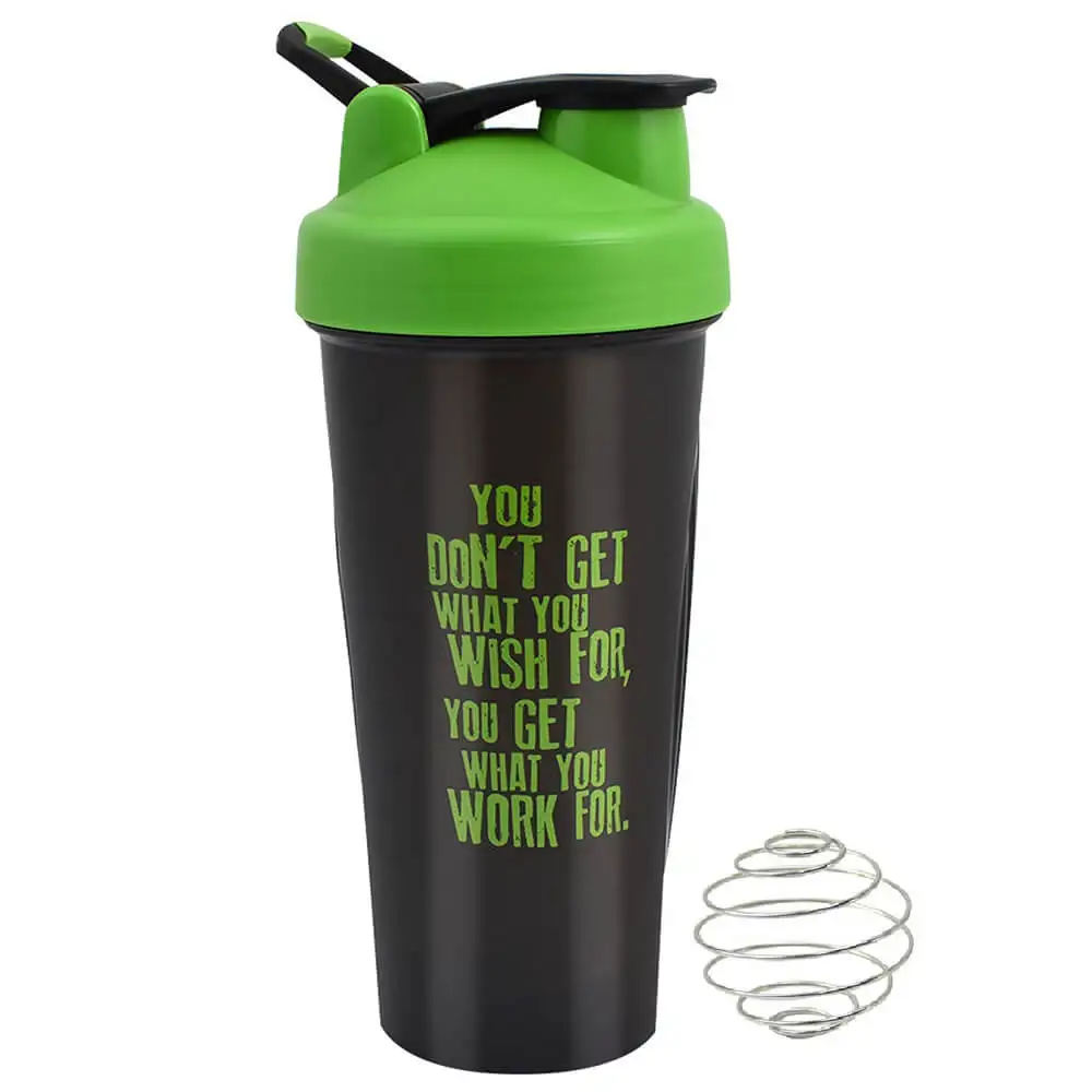 Greenbee Protein Shaker,  Black and Green Lid  700 ml