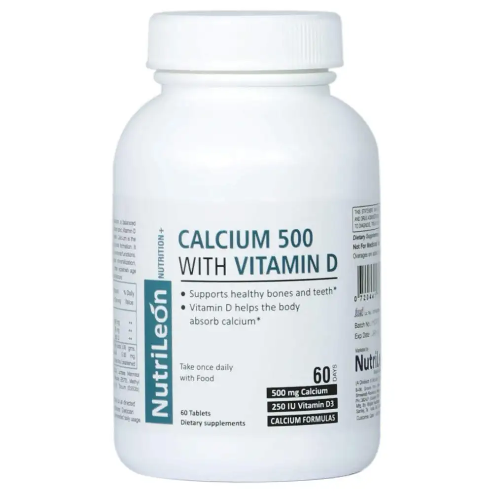 NutriLeon Calcium 500 with Vitamin D3,  Unflavoured  60 tablet(s)