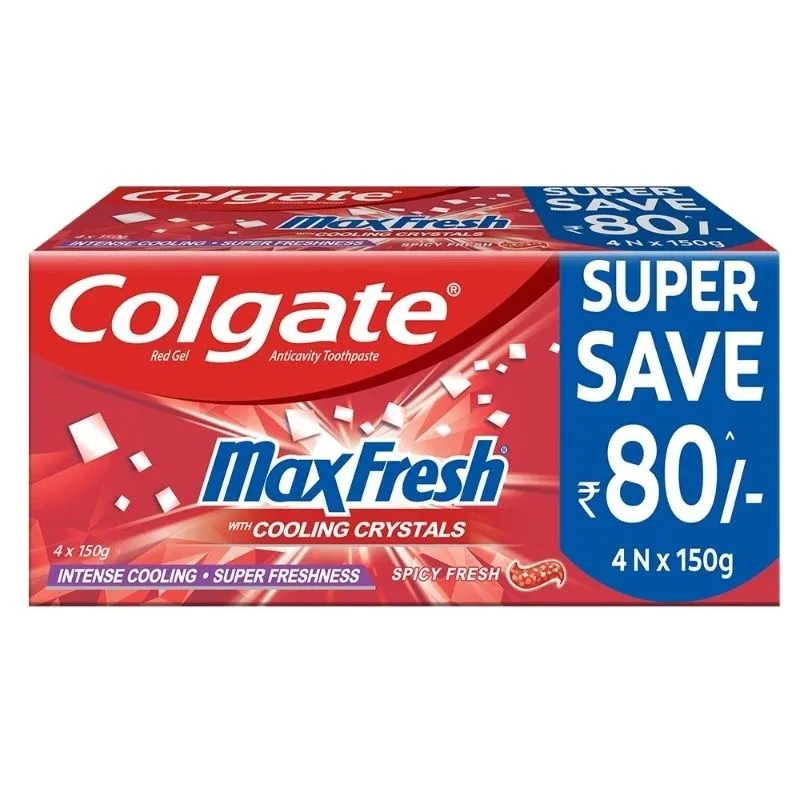 Colgate MaxFresh Toothpaste, Red Gel Paste with Menthol