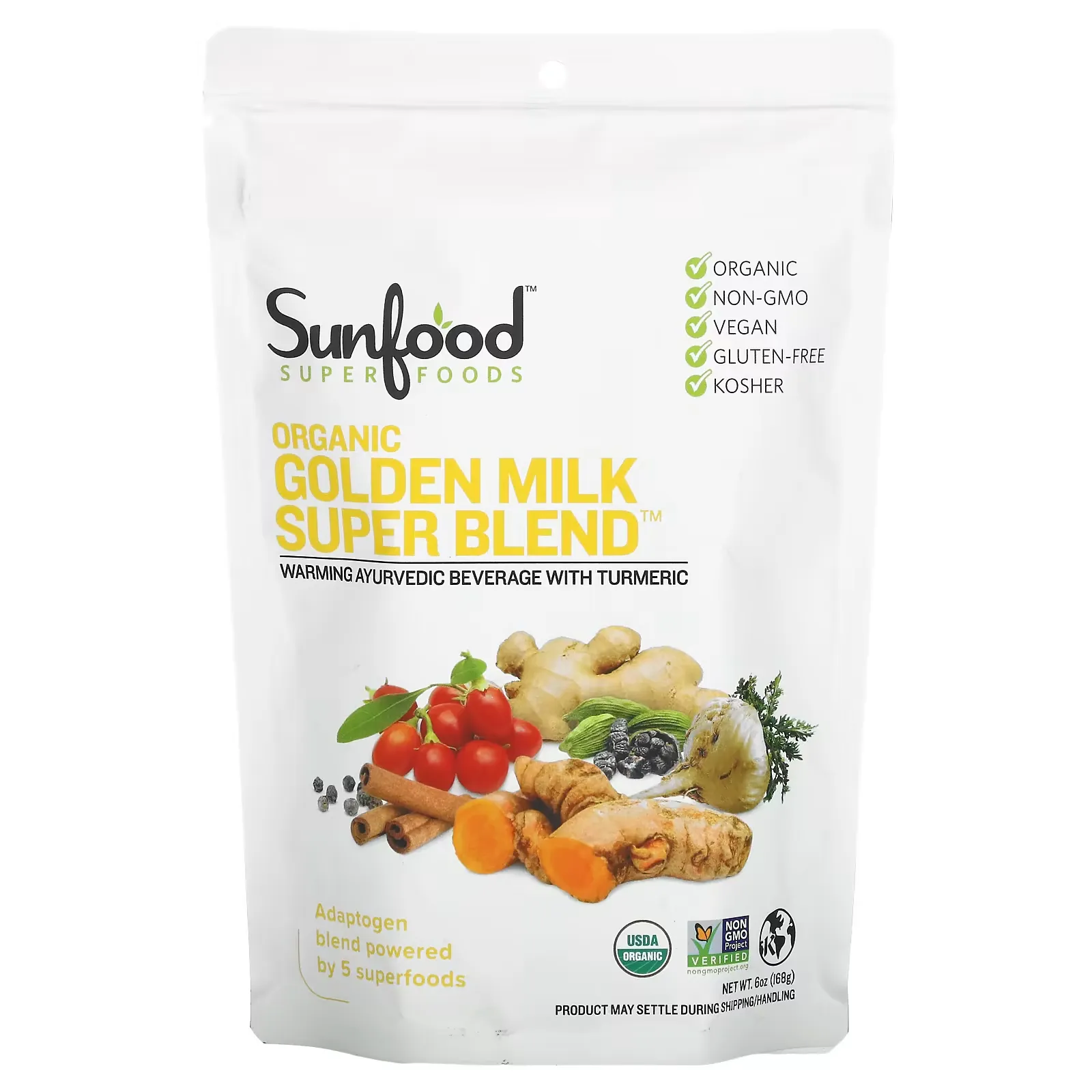 Organic Golden Milk Super Blend Powder, 6 oz (168 g)