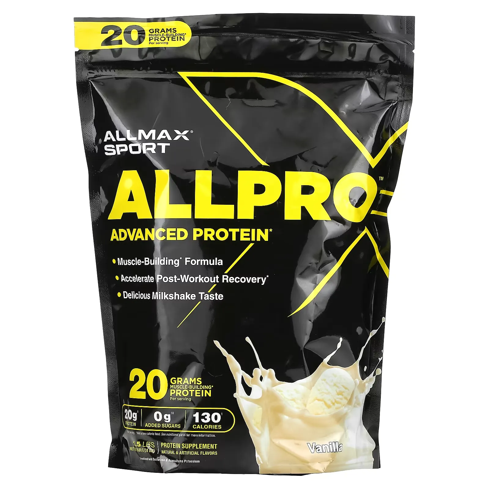 Sport, ALLPRO Advanced Protein, Vanilla, 1.5 lbs (680 g)