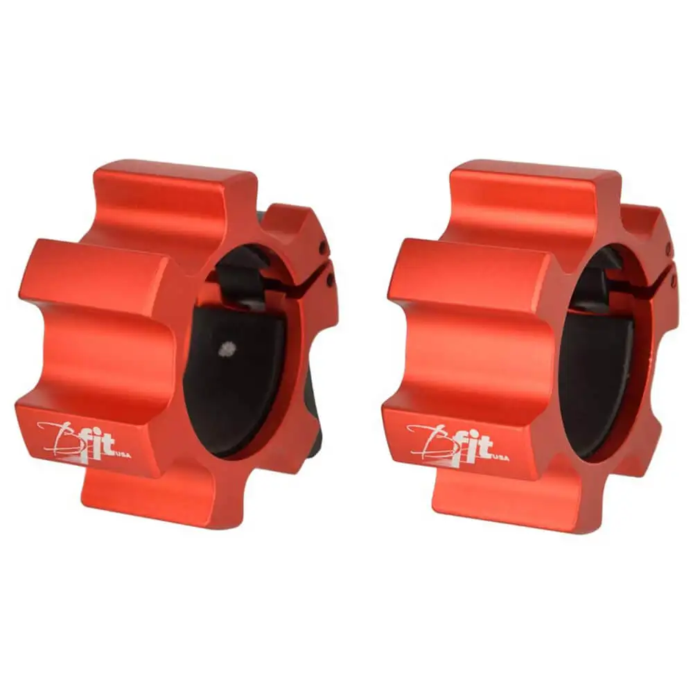 B Fit USA Barbell Collars (17027),  Red