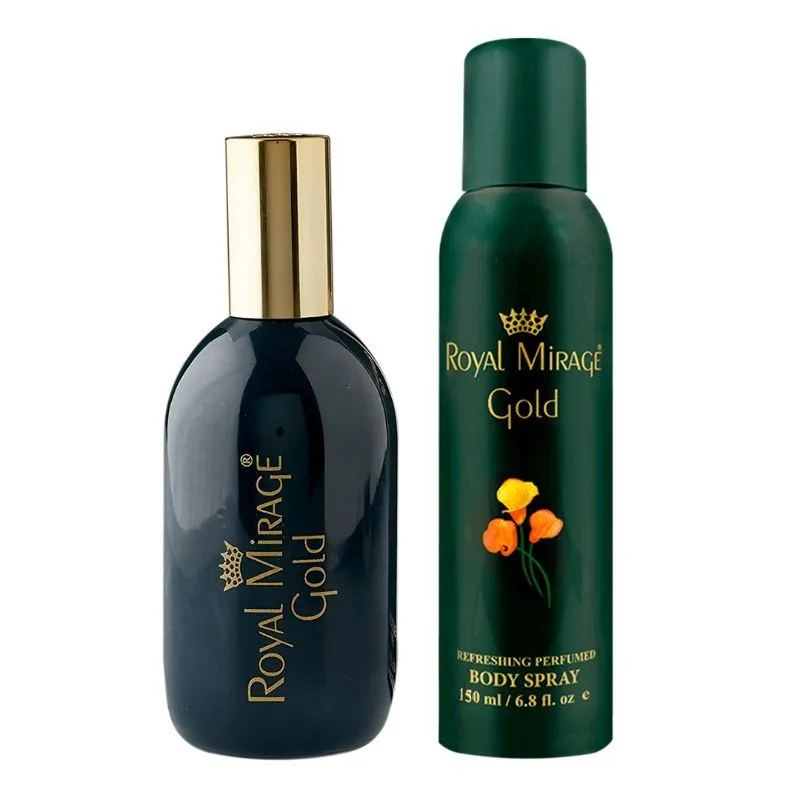 Royal Mirage Gold Eau De Cologne Spray + Body Spray (Gift Set 02)