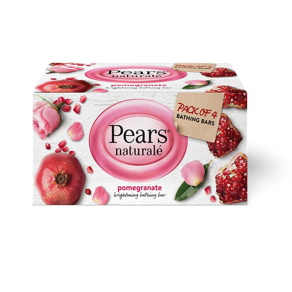 Pears Naturale Pomegranate Brightening Bathing Soap Bar (Pack of 4)