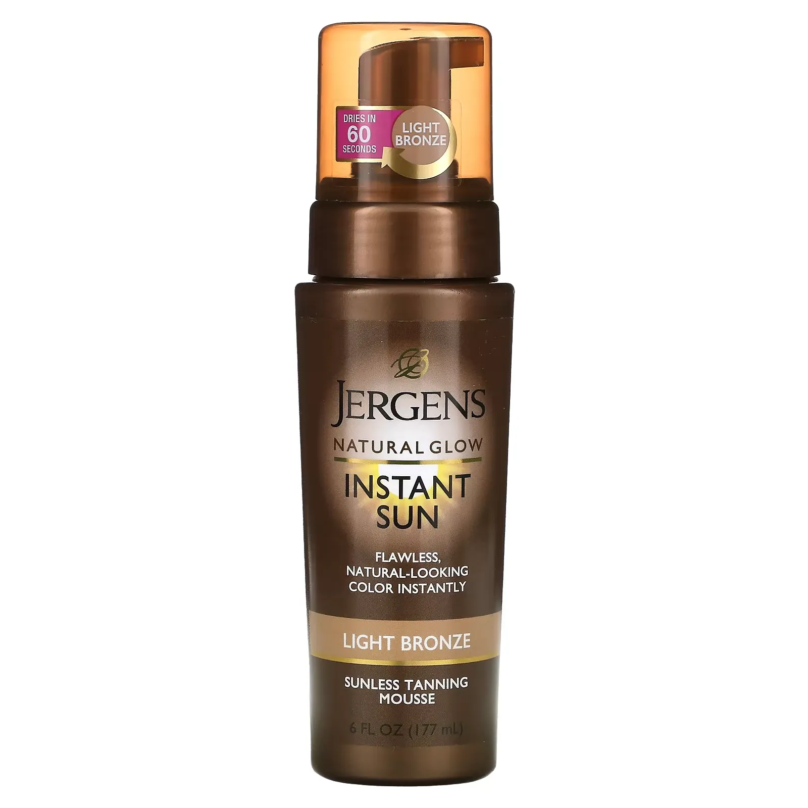 Natural Glow, Instant Sun, Sunless Tanning Mousse, Light Bronze, 6 fl oz (177 ml)