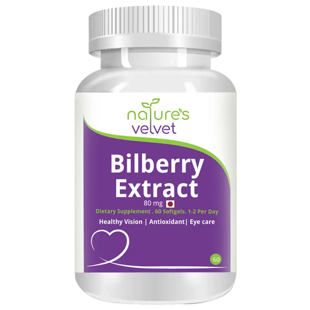 Natures Velvet Bilberry Extract,  60 softgels