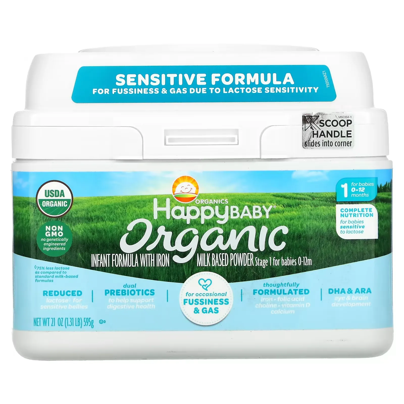 Organics Happy Baby, Infant Formula With Iron, Stage 1, 0-12 Months, 21 oz (595 g)