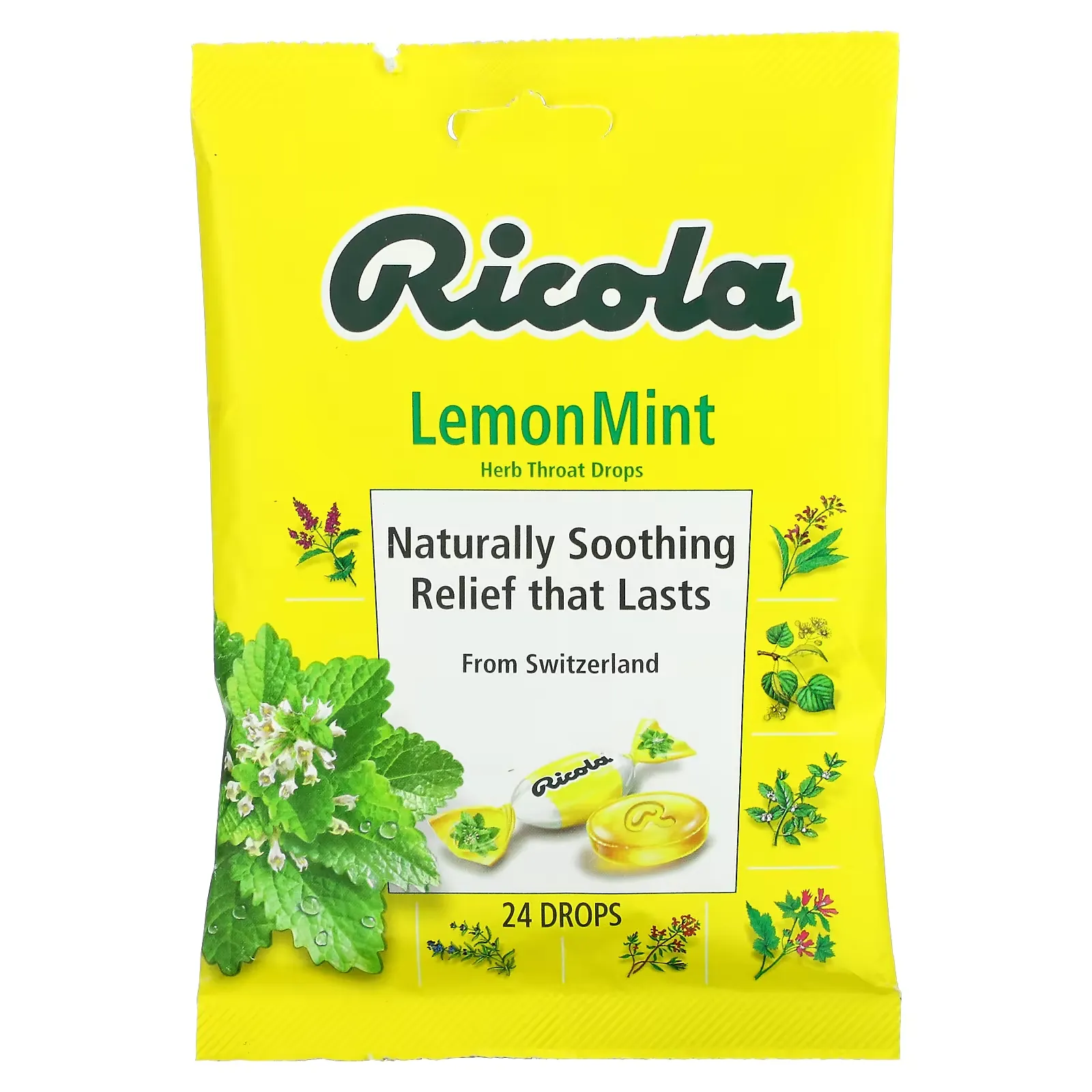 Herb Throat Drops, Lemon Mint, 24 Drops