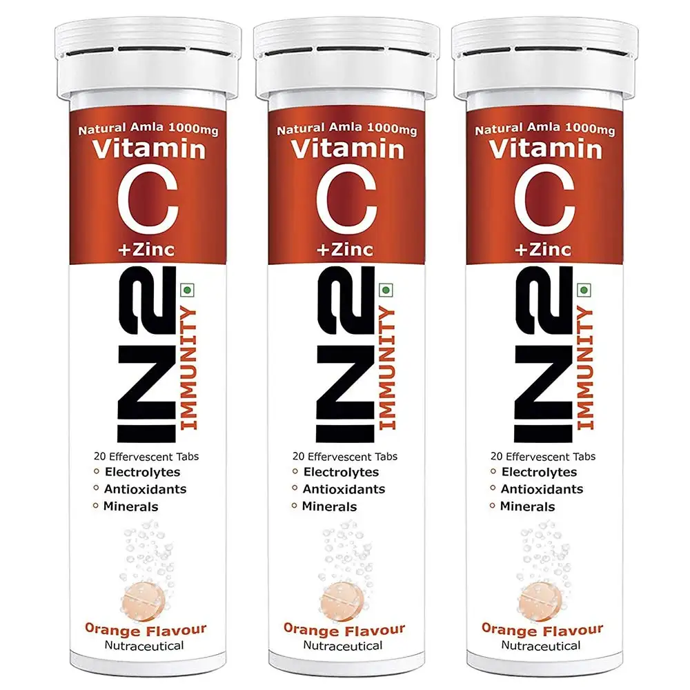 IN2 Vitamin C + Zinc,  20 tablet(s)  Orange Pack of 3