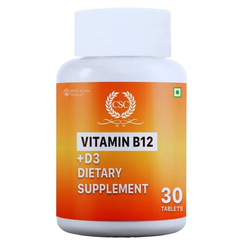 CSC Vitamin B12 Supplement For Men & Women With Vitamin D3