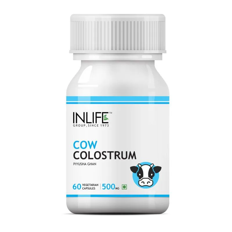 INLIFE Cow Colostrum Supplement, 500mg (60 Veg. Capsules)