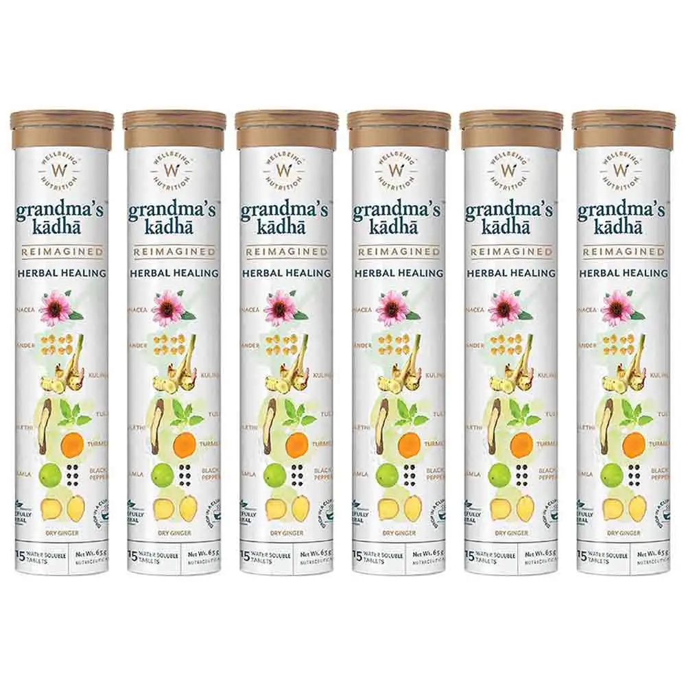 Wellbeing Nutrition Grandma's Kadha Reimagined Herbal Healing Pack of 6,  15 tablet(s)