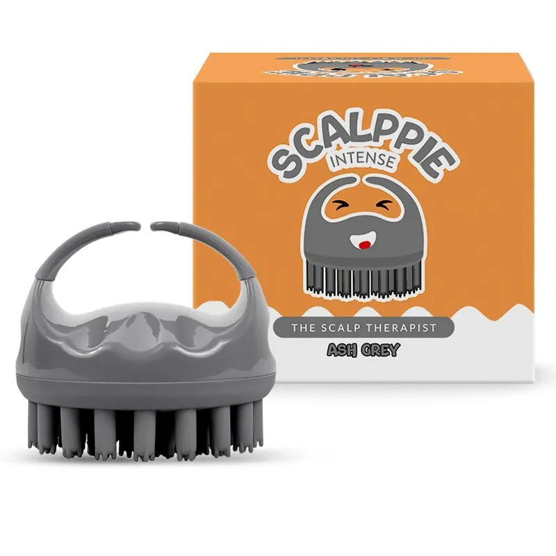 Scalppie Intense Hair Scalp Massager & Shampoo Brush - Ash Grey - Prevents Hairfall & Dandruff