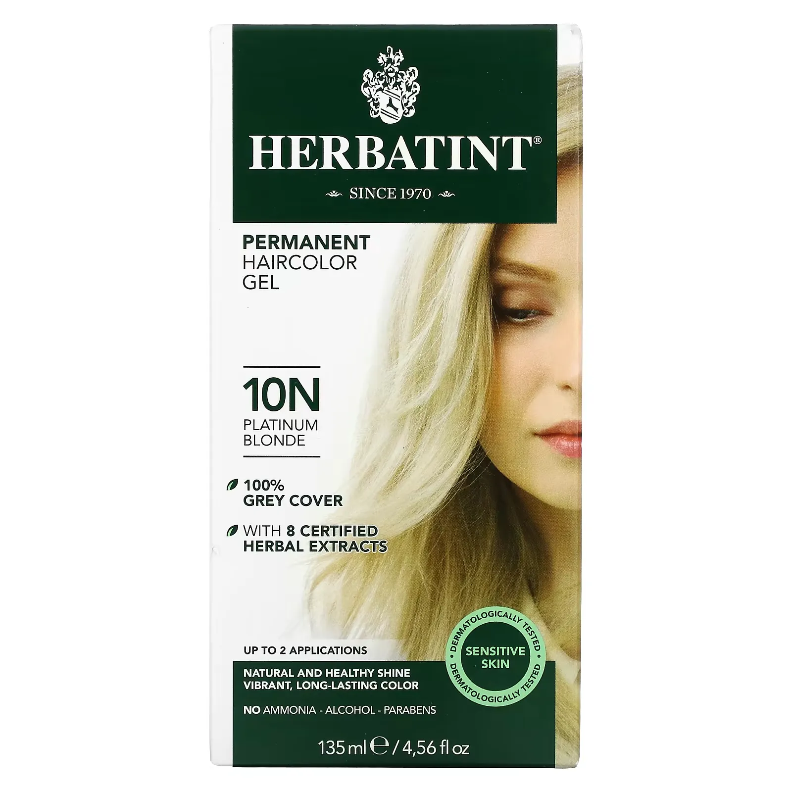 Permanent Haircolor Gel, 10N Platinum Blonde, 4.56 fl oz (135 ml)