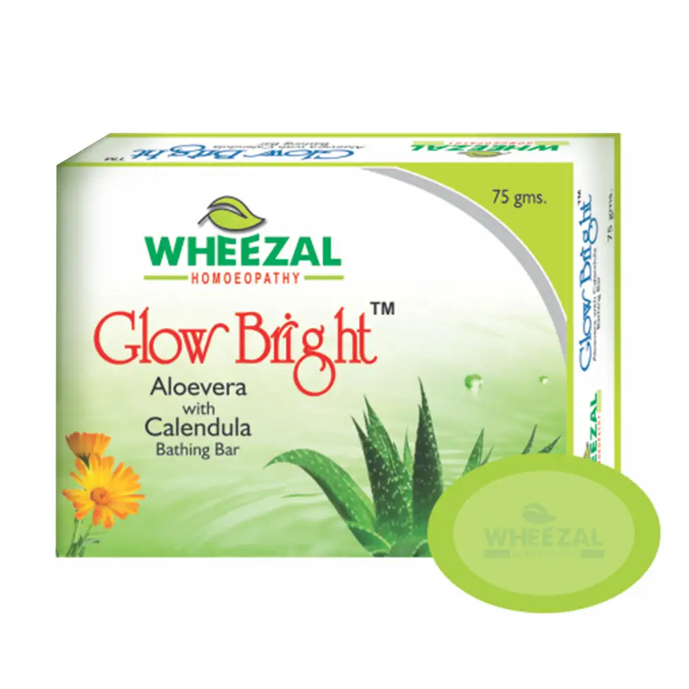 Wheezal Aloevera with Calendula Bathing Bar,  75 g  Glow Bright